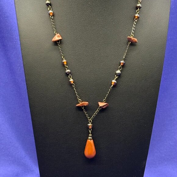Robert Rose “Y” Red Jasper Choker Necklace - Picture 1 of 8
